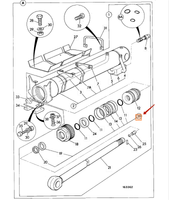 Ремкомплект гидроцилиндра JCB (OEM) 991/00111