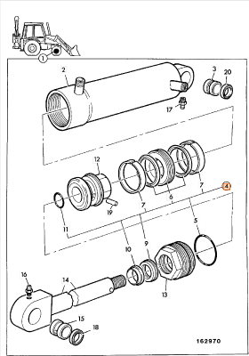Ремкомплект гидроцилиндра JCB (OEM) 991/00099P
