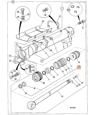 Ремкомплект гидроцилиндра JCB (OEM) 991/00145