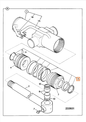 Ремкомплект гидроцилиндра JCB (OEM) 991/00109